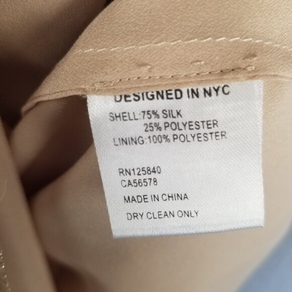 Intermix Women's Margot Metallic Striped Georgette Dress Size 10 NWT Gold Lamé - Picture 10 of 12